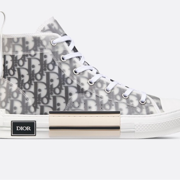 Dior-B23 High-Top Sneaker White And Black Dior Oblique Canvas Sz 40 us 7 - Picture 1 of 13